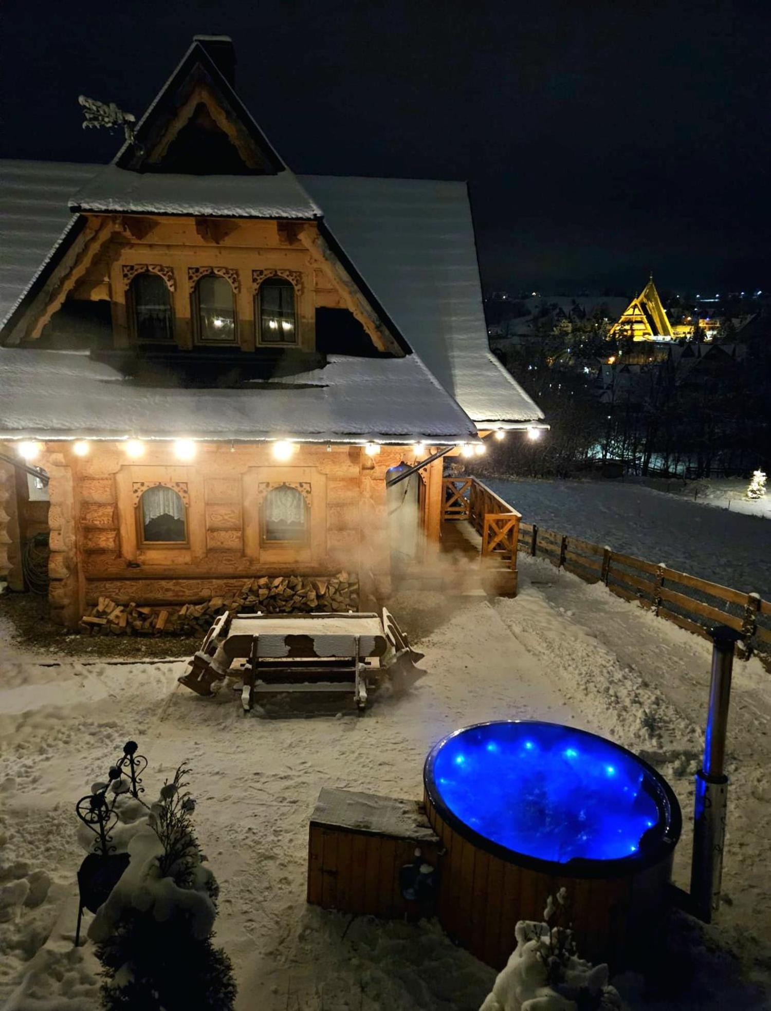 זקופאנה Goralska Chatka 3 Highland Cottage - Jacuzzi, Sauna, Split Ac, Private Parking, Mountains View מראה חיצוני תמונה